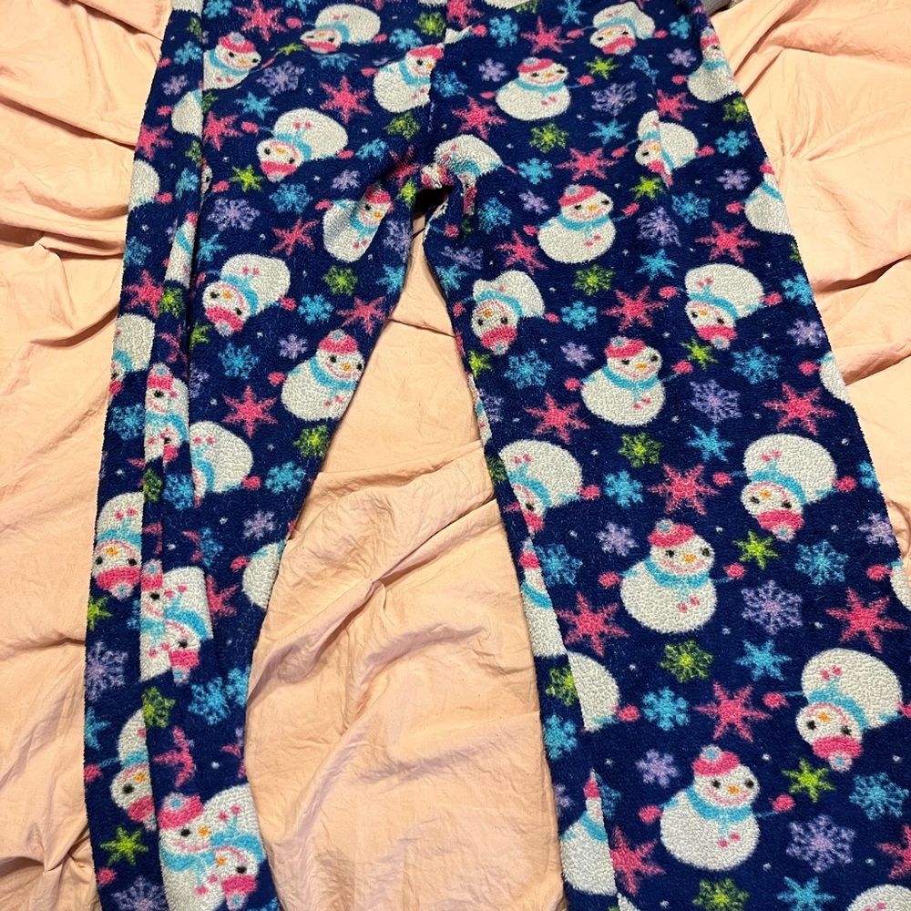 Snowman Print Fleece Pajama Pants